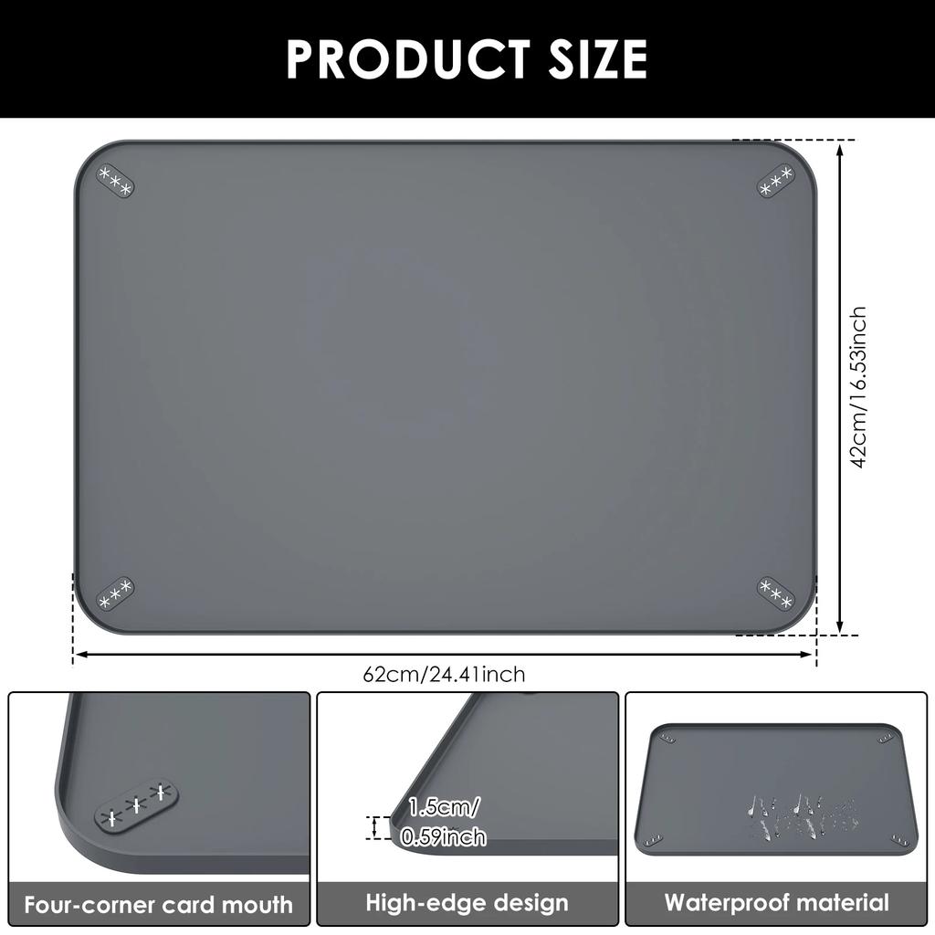 Pet Pee Pad Holder Silicone Dog Pad Holder With Raised Edge S/L Leak Proof Puppy Potty Training Pad Holder for Floor Protection