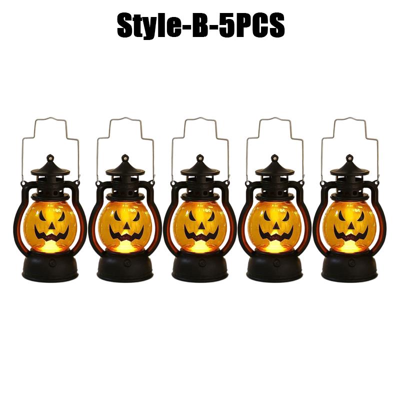Halloween Pumpkin Lantern Skull Head Decor Pony Light Bar Party Prop for Spooky Atmosphere Celebration Decoration