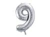 Balon Foliowy Cyfra "9" Srebrny 86 Cm