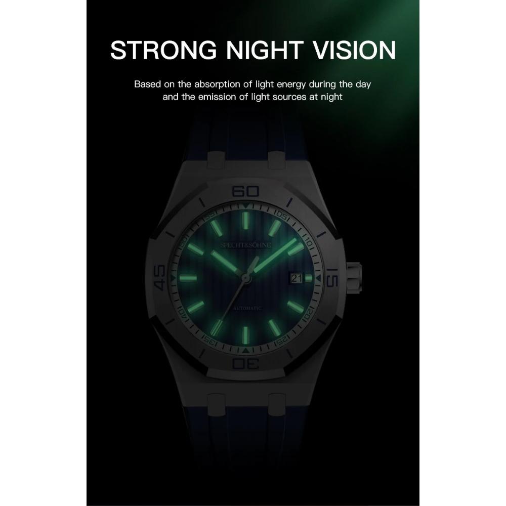 Specht & Sohne New 40mm Men Automatic Mechanical Watches Men Luxury Stainless Steel Watch Rubber Relogio Masculino Waterproof