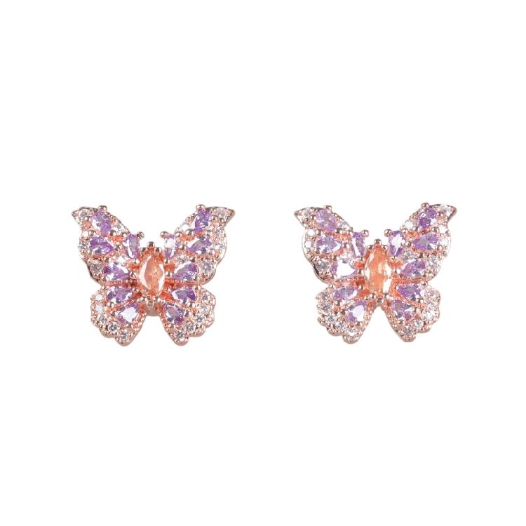 High End Crystal Embellished Butterfly Ear Accessories Metal Construction Easy Compatibility For Customized Headphone Style