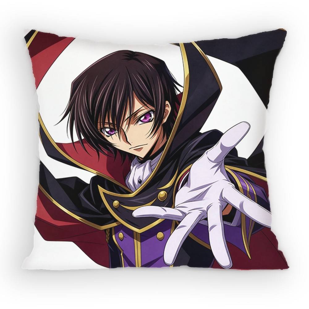 Anime Code Geass Lelouch Lamperouge Pillow Case Antidustmite Pillowcase Invisible Zipper Silky Short Plush Sofa Cushion Cover