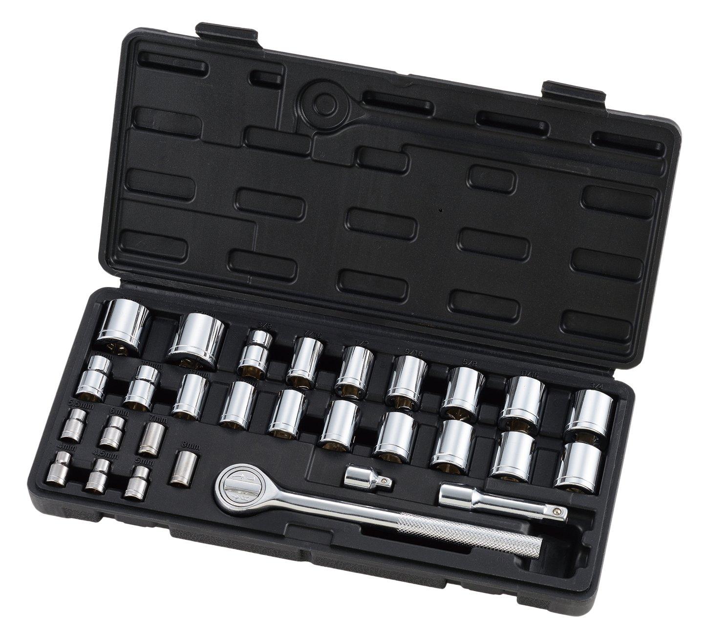 

Жесткий кейс для торцевых ключей Takagi для удобного набора M&M, серый, набор из 29 предметов, термообработанный, прочный, для хранения, S-300 серый