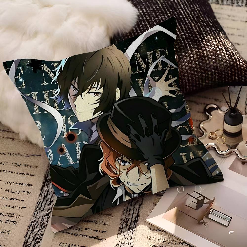 Poszewka na poduszkę z postacią z kreskówki Bungo Stray Dogs Prezent Toon Poszewka na poduszkę Sypialnia Dom Sofa Krzesło Siedzenie Dekoracja Poszewka na poduszkę