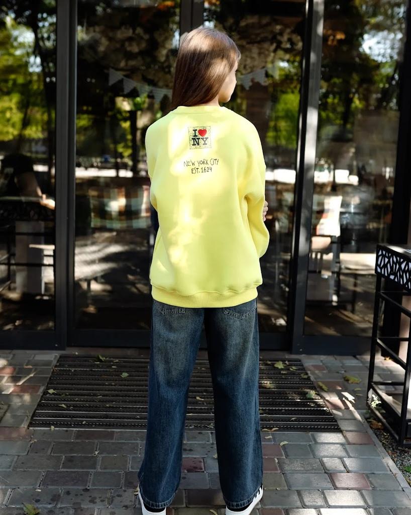 Mädchen Oversize Warmes Sweatshirt – Bedruckter Text, Winter, 6416-025-33 HC