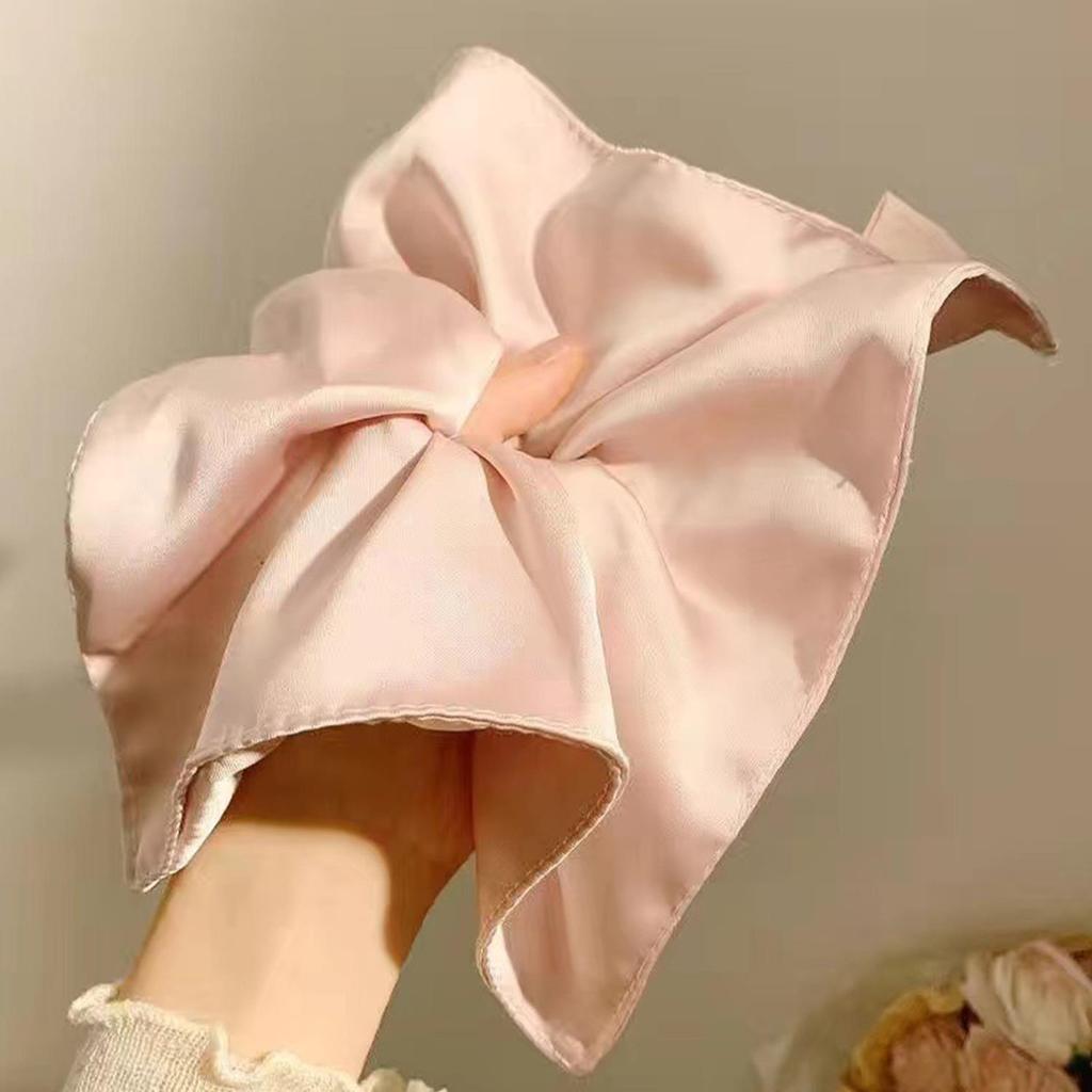 Satin Silk Square Scrunchies Elastic Hair Bands Women Girls Sweet Ponytail Holder Large Hair Ties Rope Headwear Hair Accessories