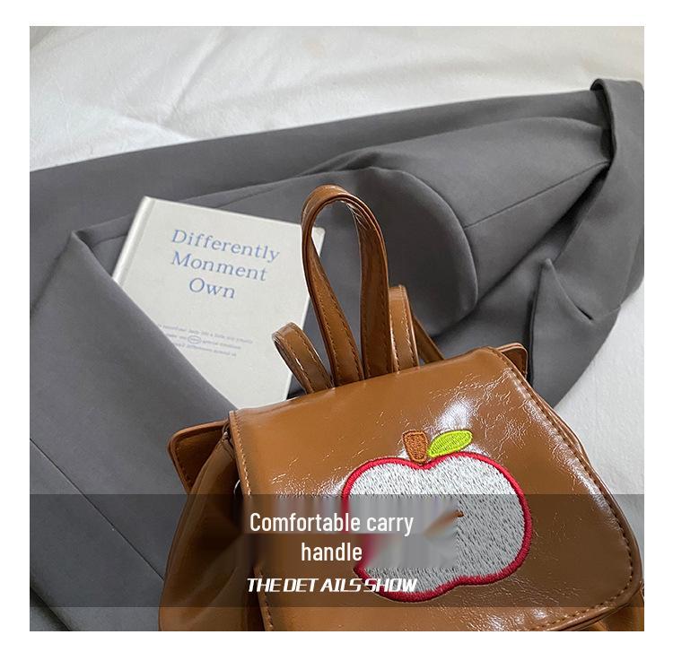 2025 Autumn Cute Apple Pendant Women's Lightweight Travel Backpack - Large Capacity, Casual Commuting Bag