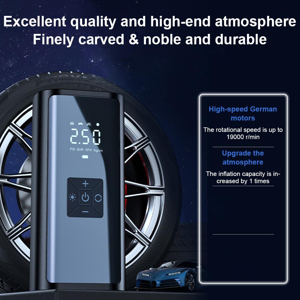 150PSI Portable Car Inflator Pump LCD Display Bicycle Air Compressor Rechargeable Car Tire Inflator for Automobile Bicycle Ball