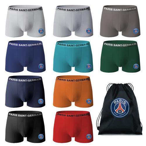 

[Пари Сен-Жермен] Мужские бесшовные боксеры-брифы PSG, 10 шт. + мешок для обуви [Отправка из Кореи] 100% оригинал 95