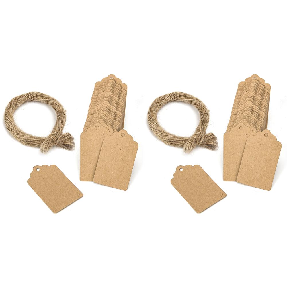 

100Pcs Craft Hang Tags Multifunction Blank Kraft Paper Tags Marking Tags for DIY