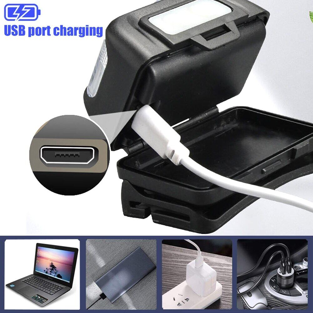LED High Beam Distant Headlight Inductive USB Charging Portable Headset Lamp Outdoor Night Running Lamp Night Fishing Lamp