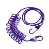 Multi-functional Windproof Clothesline with 12 Clips Colorful Clothesline Rope Travel Clothesline Household Travel