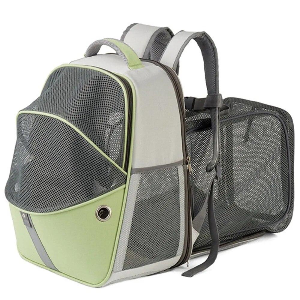 

Складная сумка для питомца, рюкзак для выгула кошек и собак, портативная, расширяемая, вентилируемая, дышащая, дорожная сумка для хранения для питомцев зелёный