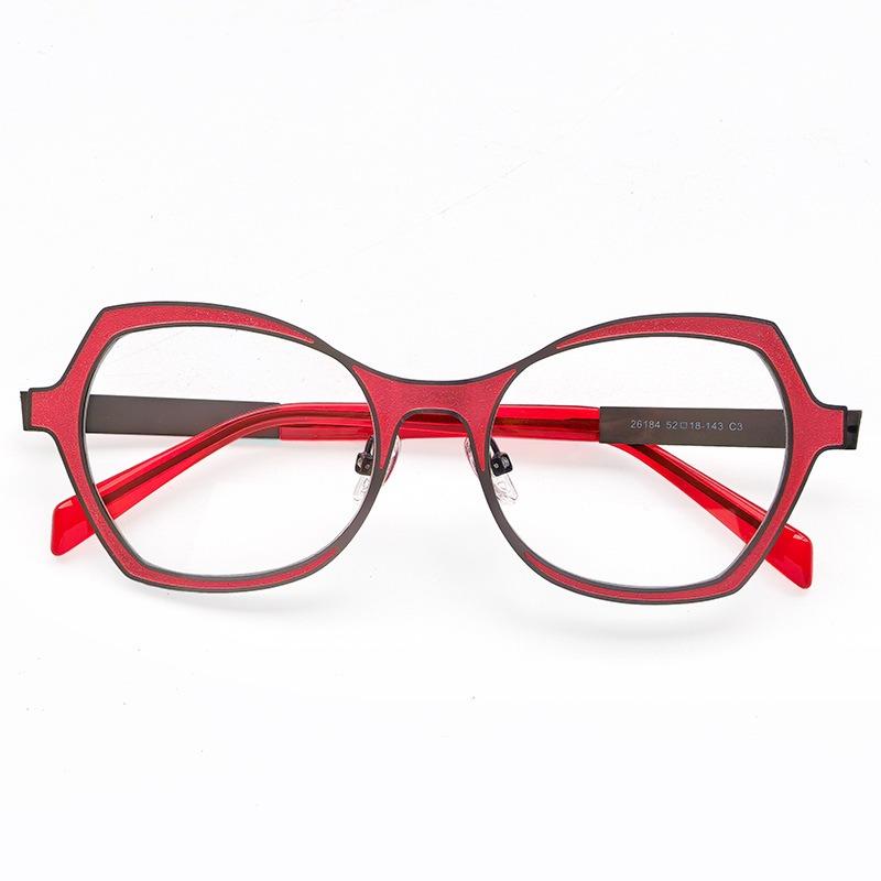 Metal Eyeglass Frame Retro Glasses Frame Women s Eyeglass Frame High-quality Metal Optical Prescription Frame красный