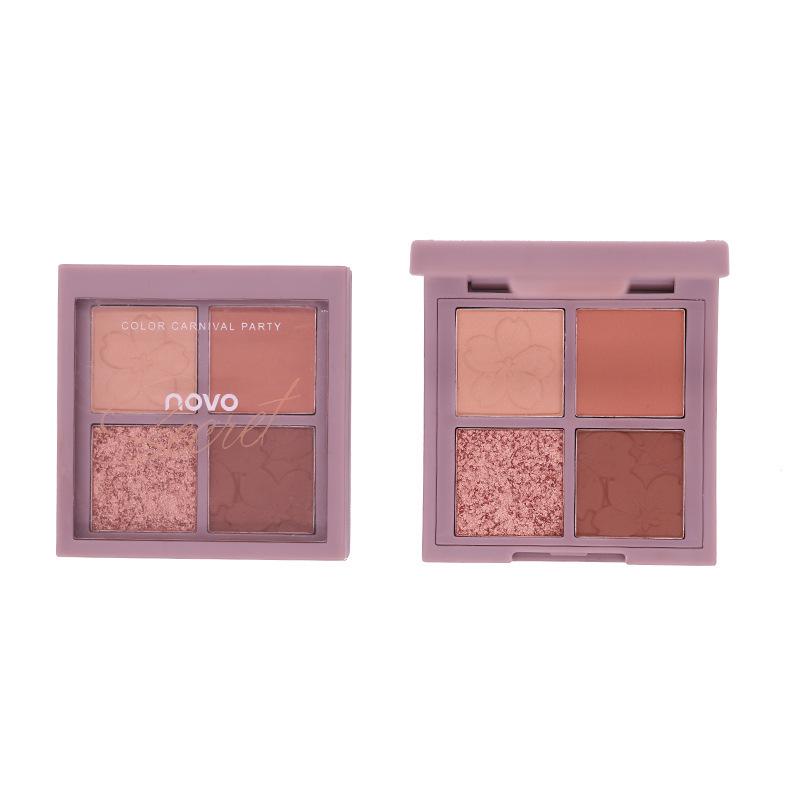 NOVO Palette Ombretti Perlescenti a Quattro Colori - Tonalità Terra per Studenti e Influencer