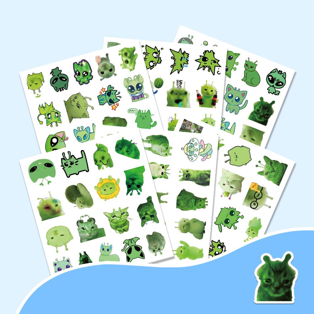 10/30/50/100pcs Cartoon Abstract Alien Cat Stickers Funny Cartoon Graffiti Sticker DIY Laptop Stationery Phone Cute Decals Pack