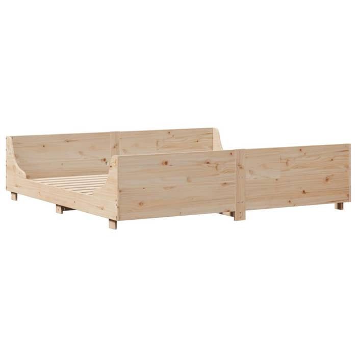 VidaXL Cadre de lit avec tête de lit 180x200 cm bois de pin massif, lit, mobilier de chambre à coucher, lit en bois, lit 3302273
