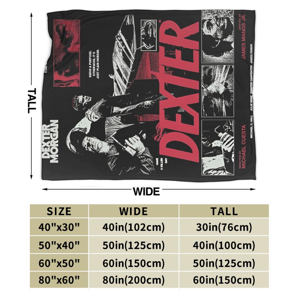Dexter Morgan Bedding Throws Warm Fashion Blanket Blood Forensic TV Series For Living Room Camping Flannel Bedspread Bed Cover