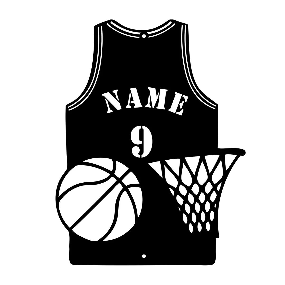 Basketball Metal Wall Art Custom Name Player Number Sports Decor Gym