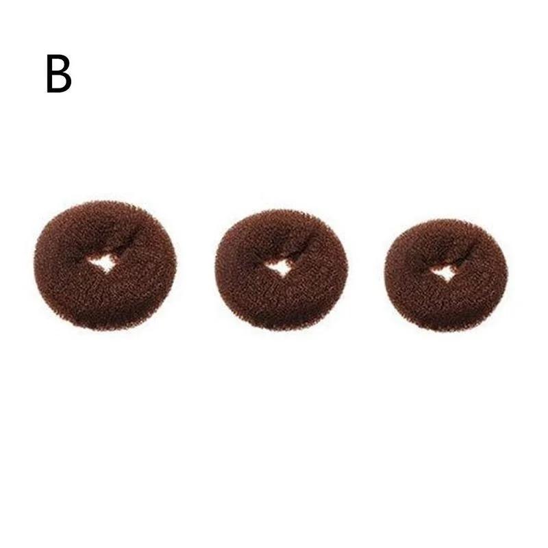 New Useful 3 Pcs Stylish Hair Band Doughnut Shape Ring Style Front Style Doughnut Tied Up To Do Hair Decoration Supplies