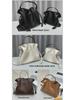 Luojia 2023 Solid Color Dumpling Handbag: High-End Texture Drawstring Bucket Bag