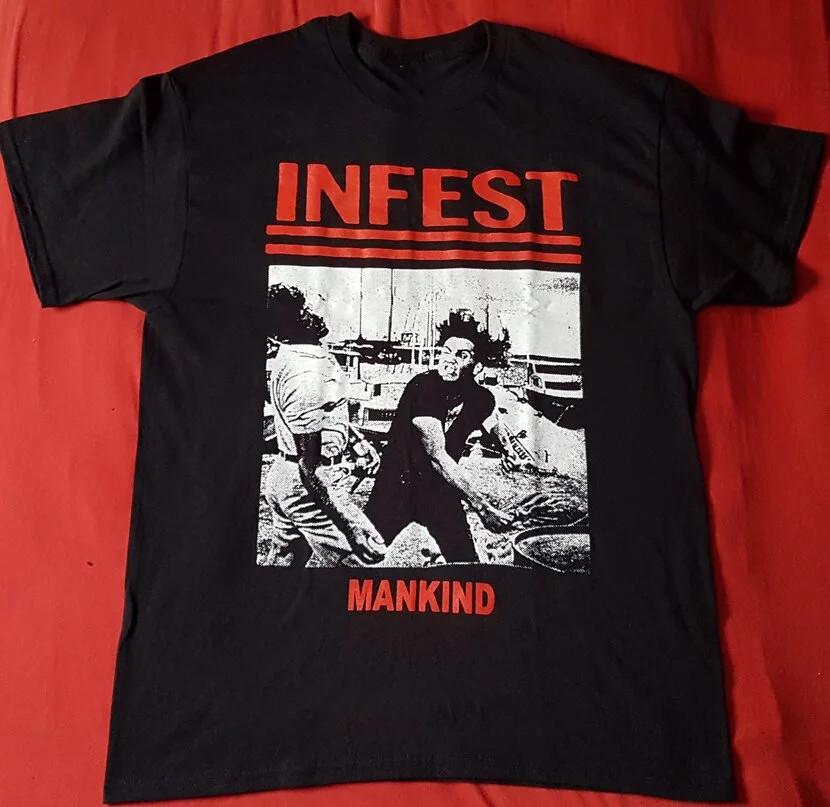 Infest Band Black T-shirt Tops Tee Cotton Full Size Unisex S-4XL