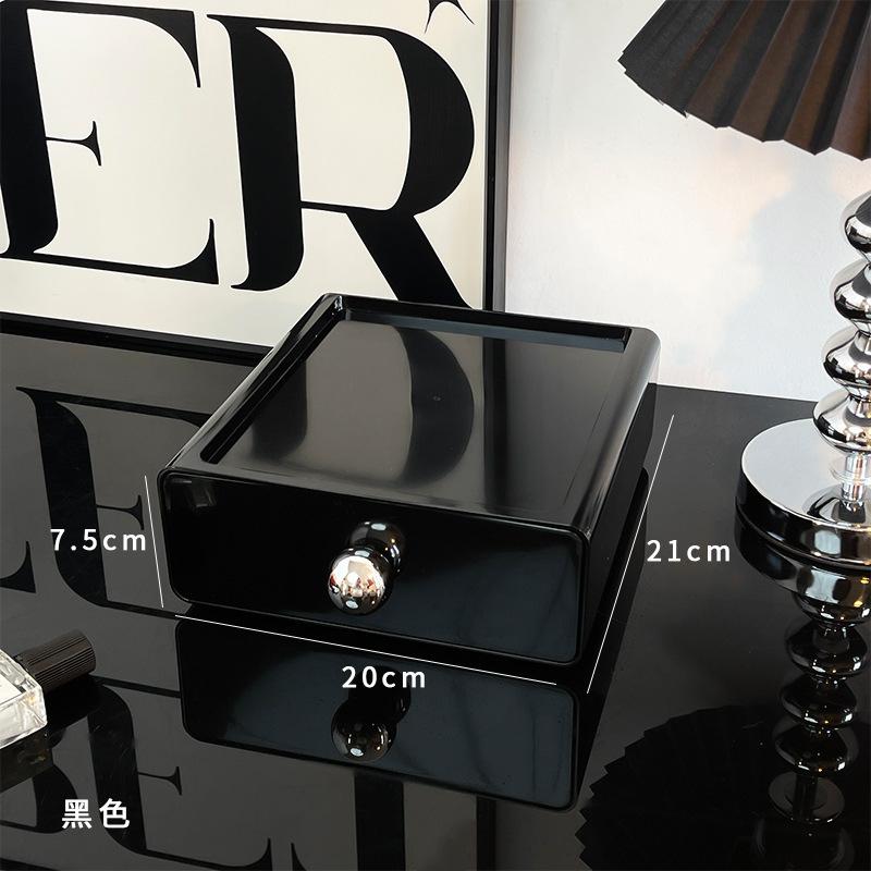 

INS Black Desktop Storage Box Drawer Type Storage Organizer Box Dormitory Office Table Shelf For Stationery Sundries Jewelry чёрный