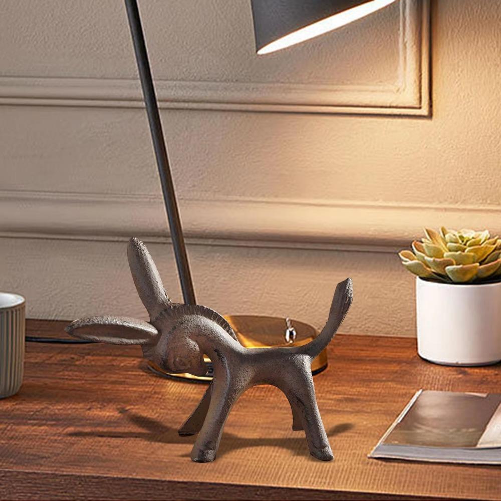 Sculpture Donkey Figurine Durable Iron Donkey Ornament Fantastic Animal Statue  Home Decor