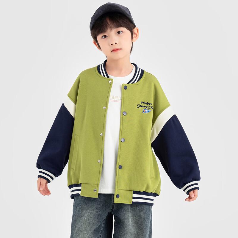Duoduojia Boy's 2025 Spring/Autumn Color-block Baseball Jacket