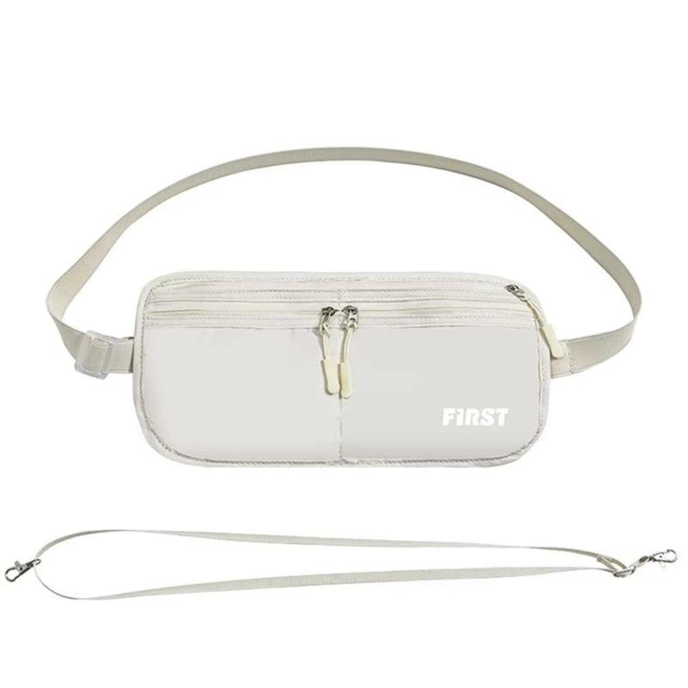 

Противокражная спортивная поясная сумка большой вместимости, защитный кошелек, легкая мужская поясная сумка для паспорта бежевый