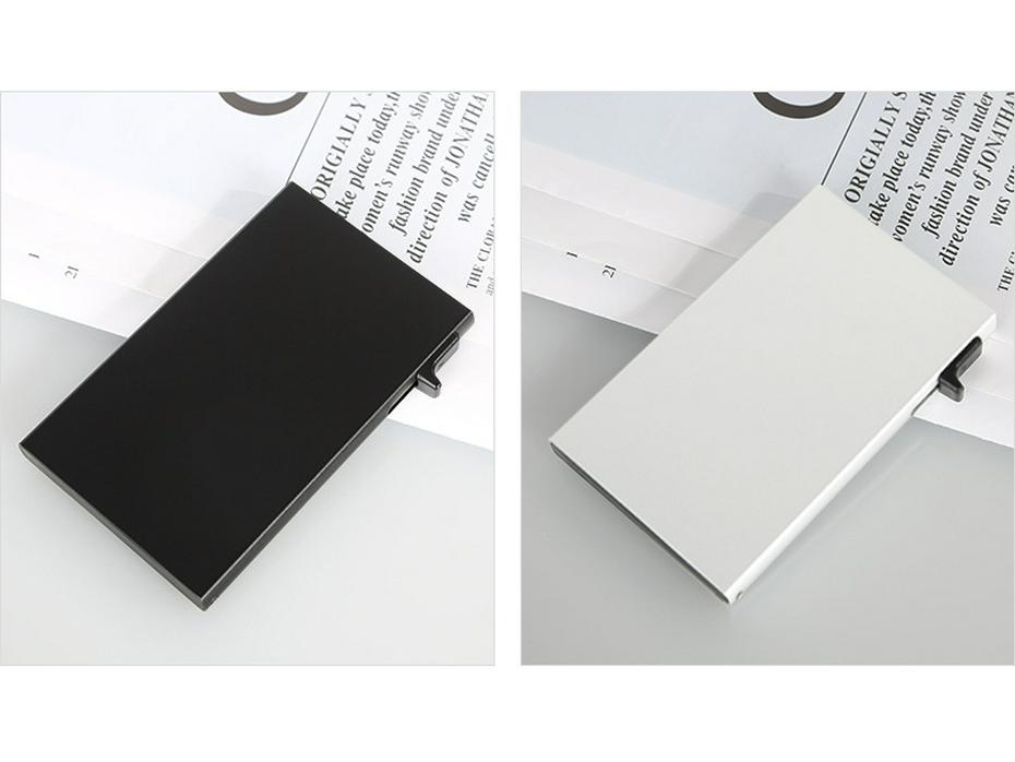 Ultra-Thin Anti-Theft Aluminum Card Holder with Automatic Pop-Up Mechanism