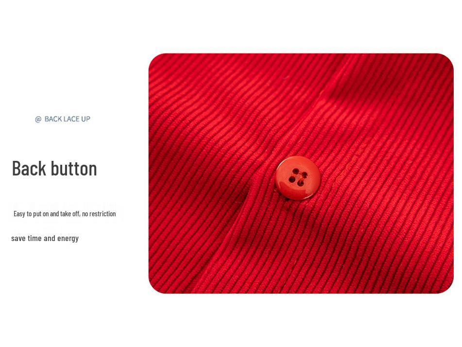 Children's Waterproof Reversible Coveralls: Chinese New Year Style - Autumn/Winter Protective Wear with Bib, Dirt-Resistant.