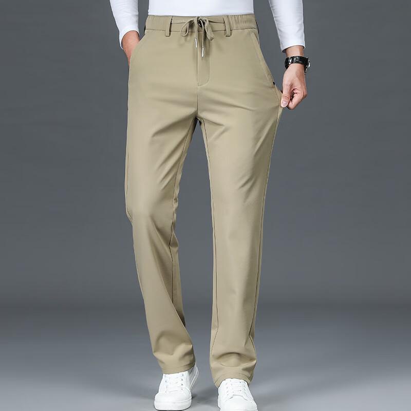 Men's Autumn/Winter Loose Fit Straight Leg Drawstring Casual Pants