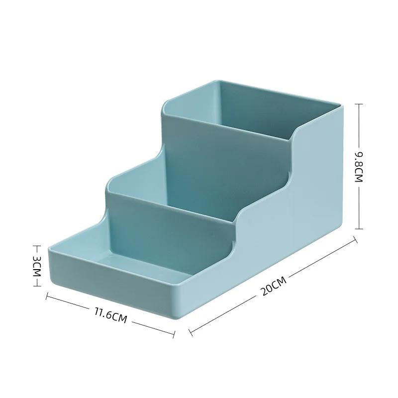 

Step Divided Pen Holder Storage Box For Students Desks Stationery Storage светло-синий
