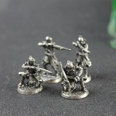 Weißes Kupfer Japanisches Shogunat Samurai Pistolen Soldaten Figuren Miniaturen Vintage Metall Soldaten Statue Schreibtischornament
