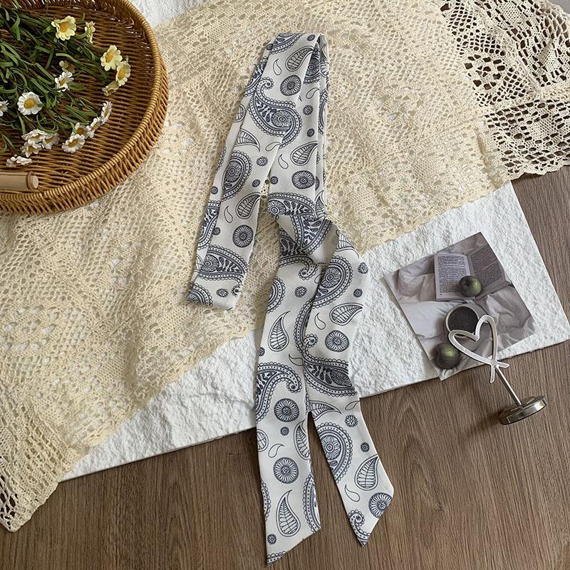 Double-layer polka dot silk scarf, high-end versatile small scarf, fashion headscarf, headband, hair tie, decorative belt.