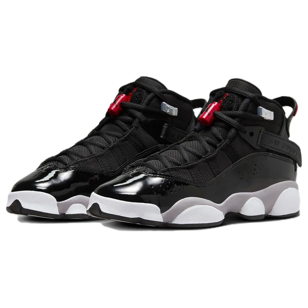 (GS) Air Jordan 6 Rings 'Black White Fire Red' Kids' FZ4186-010
