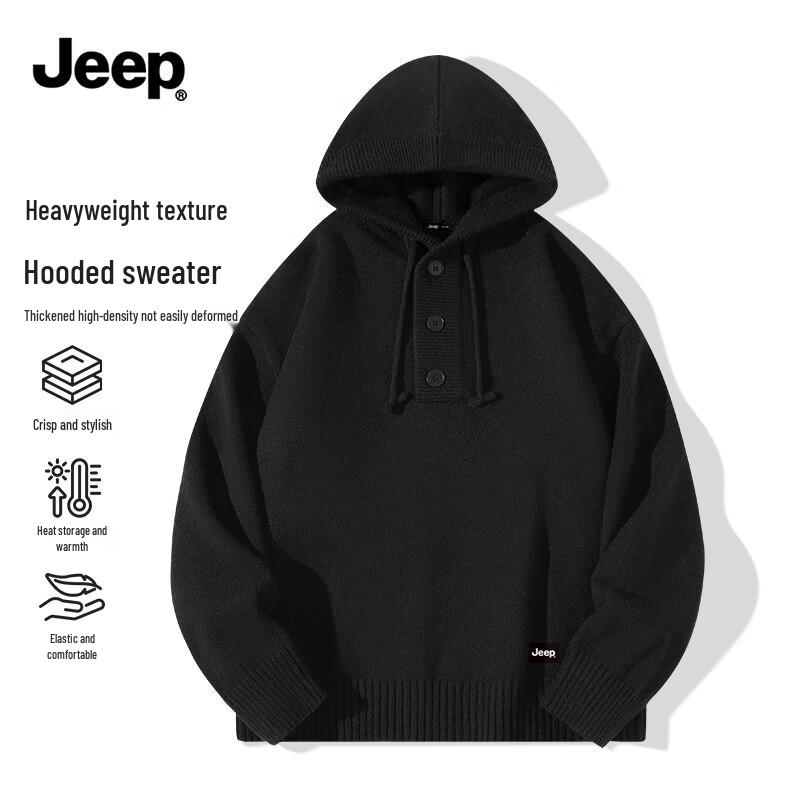 JEEP Men s Hooded Double Zipper Knit Cardigan L 6440₽