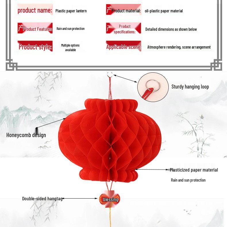 Red Lantern Ornaments for Weddings, New Year, Indoor Decor & Mall Displays