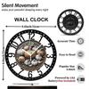 25cm Rustic Iron Round Wall Clock for Kitchen Dining Room