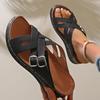 Fashion Mixed Color Cross Strap Wedge Sandals for Women Summer 2025 Comfort Non Slip Beach Shoes Woman Double Buckle Platform Slippers