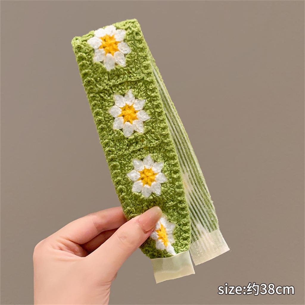 Retro Knit Adjustable Hairband for Adults Soft and Comfortable Headband Knitting Floral Hairpieces for Women and Girls