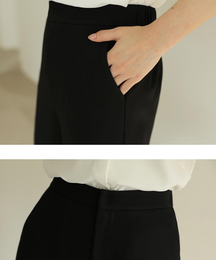 Ppaeppae Back Elastic Wide Long Slacks