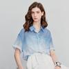 Chuyu Women's Loose Gradient Sheer Short Sleeve Shirt