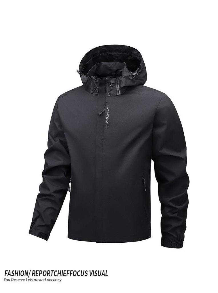 Men's Windproof Waterproof Jacket - European Size, Spring/Autumn, Mountaineering, Single-Layer, Casual Flight Outerwear