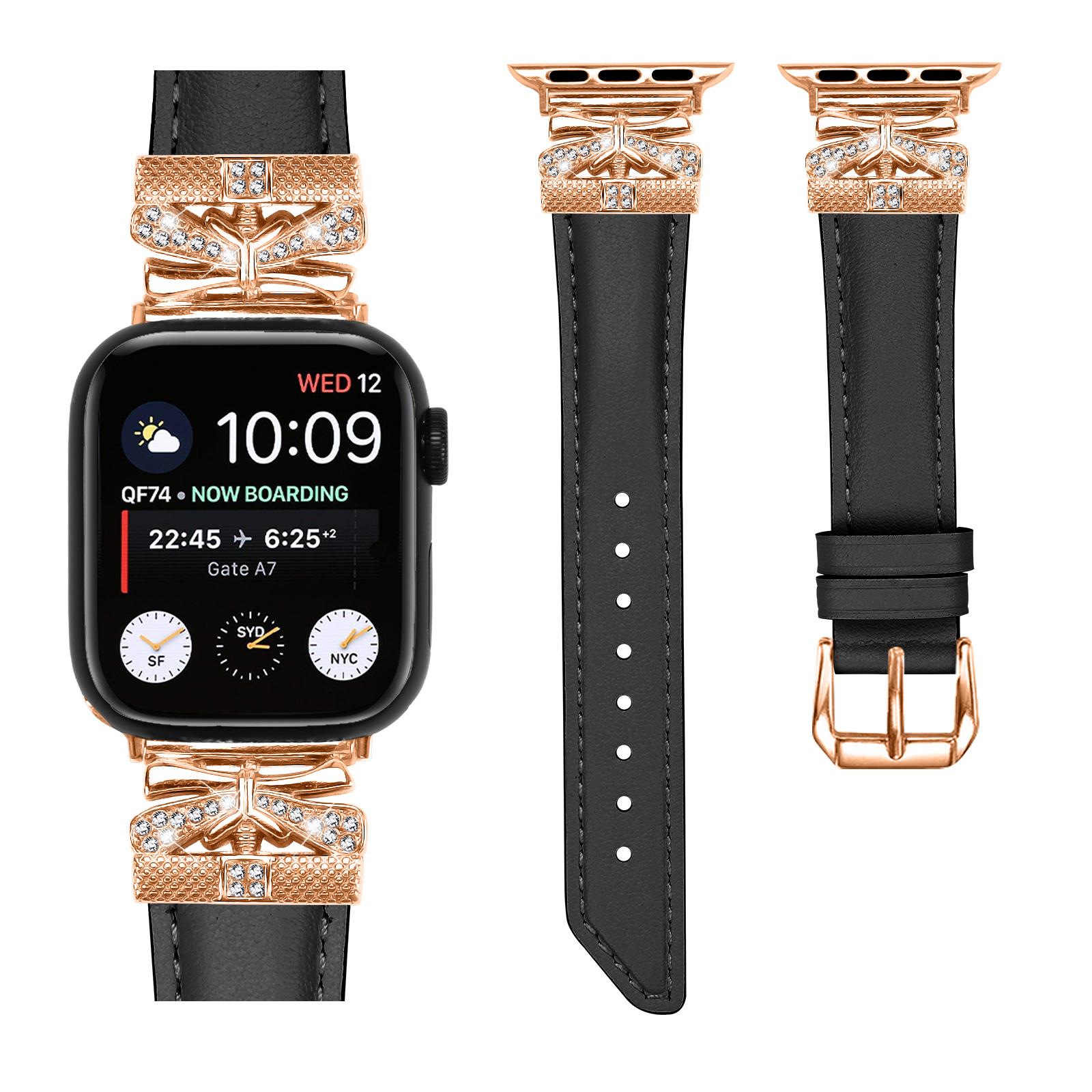 

Watch Strap for Apple Watch Series 10 42mm/9 8 7 41mm/SE (2023) SE (2022) SE 6 5 4 40mm/3 2 1 38mm Rose Gold Buckle Smart Watch Strap Blue