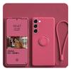 Magnetic Liquid Silicone Stand Phone Case For Samsung Galaxy S24 S23 S22 S21 S20 Ultra FE S10 Plus with Ring Holder Strap Cover