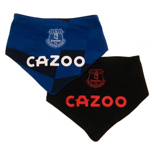 Everton Fc Unisex Kids Black/Blue/Multicolour Baby Bibs (Pack Of 2) Size 2
