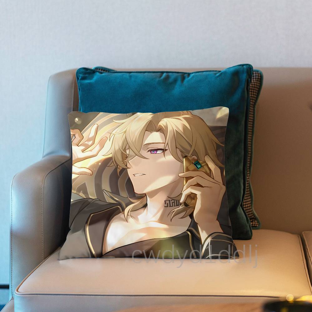 

Aventurine HHonkai Star Rail HSR Cushion Cover Pillow Cover Decor Pillowcase Printed Cushion Case For Couch 30x30cm
