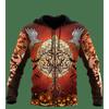 3D Tattoo Printed Sweatshirt Zipper with Hat Guard